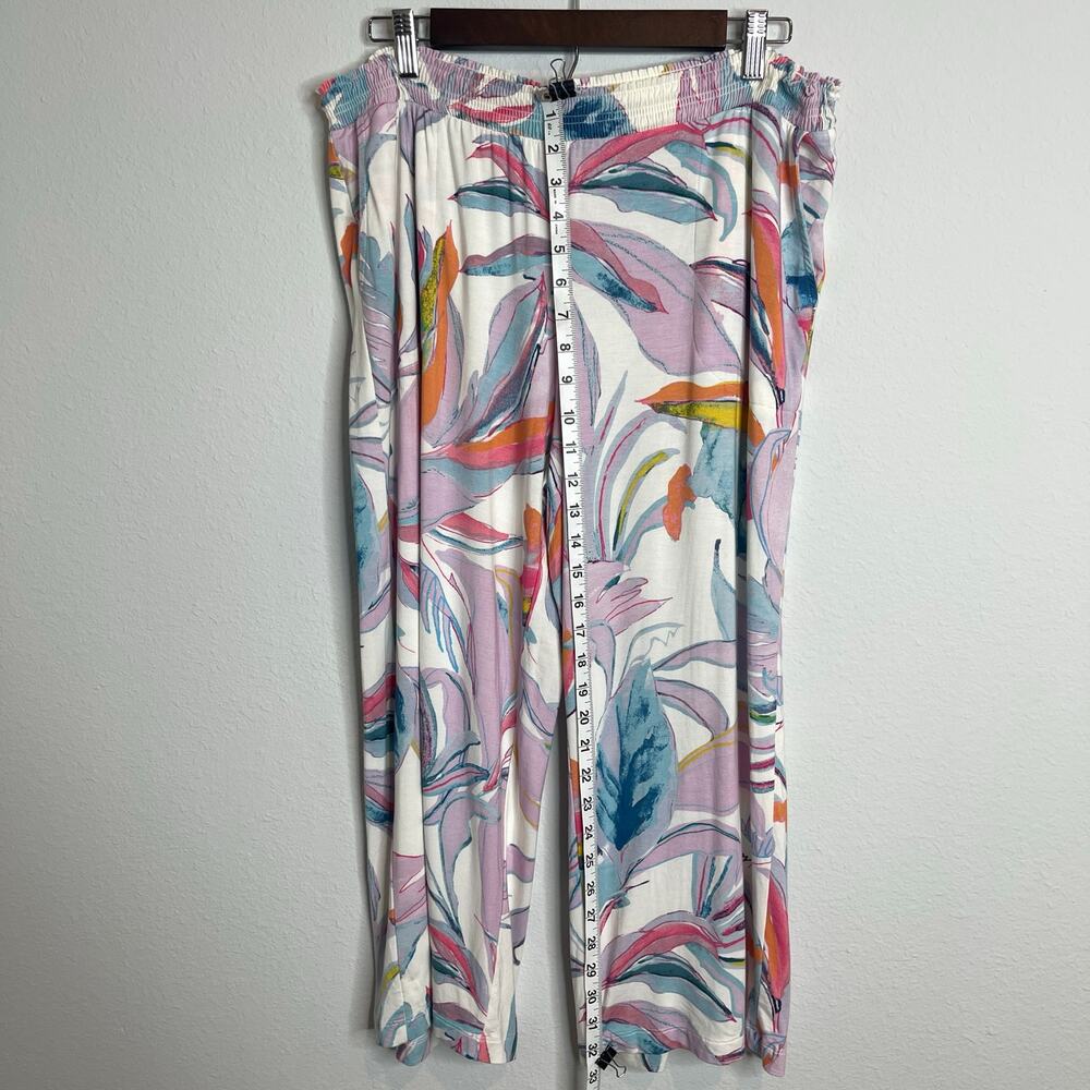Soma Lounge Pajama Pants Women’s L Soft Stretch Floral Vibrant Multicolor Pastel - Picture 6 of 11